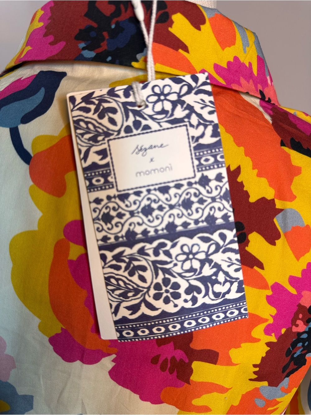 Sz 40 / 8 Sezane x Momonì Joan Jumpsuit romper shorts floral short sleeve pocket - Picture 9 of 13
